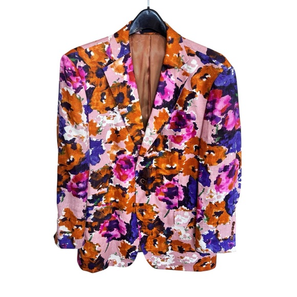 Talia Men’s Slim Fit Floral Linen Blazer 42R - Picture 1 of 14
